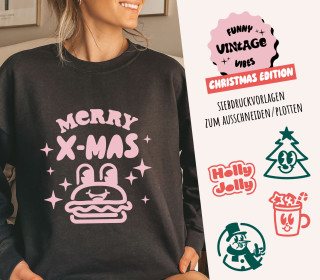 FREEBIE - Funny Vintage Vibes - Christmas Edition - Siebdruck Vorlagen