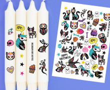 DIN A4 - Tattoofolie - Boo - für Kerzen / Keramik - Halloween