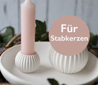Silikon - Gießform - Kerzenhalter - klein & rund - mit Rillen - für Stabkerzen - vielfältig nutzbar