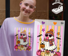 Onkel Bo's Bügelbilder - DIN A4 - Süßes oder Saures - Geist - Streifen - Halloween - BIG