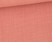 Musselin - Muslin - Uni - Slub Washed - Double Gauze - 115gr - Schnuffeltuch - Windeltuch - Lachsrosa