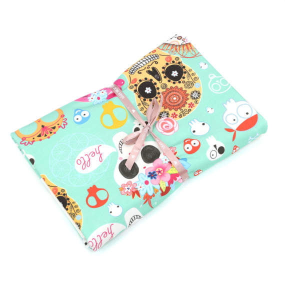 2 Zuschnitte - Jersey - Sugar Skulls Kids - Halloween - Mint - Bio-Qualität