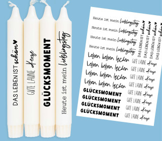 DIN A4 - Kerzen-Tattoofolie - Gute Laune Kerze - für Kerzen / Keramik