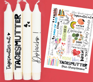 DIN A4 - Tattoofolie - Tagesmutter - für Kerzen / Keramik