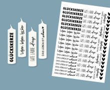 DIN A4 - Tattoofolie - Gute Laune Kerze - für 10cm Stabkerzen / Keramik