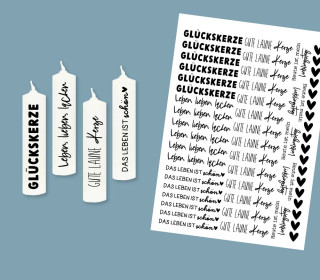 DIN A4 - Tattoofolie - Gute Laune Kerze - für 10cm Stabkerzen / Keramik