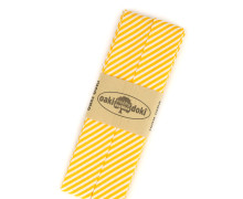 3 Meter Schrägband - Schrägstreifen - 2,0cm x 3m - Zugeschnitten - oaki doki - Weiß/Gelb