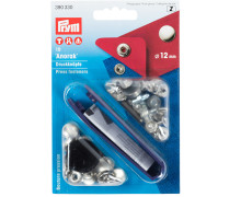 10 Nähfrei Druckknöpfe - Anorak - 12mm - Prym - Silber