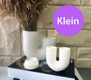 Silikon - Gießform - Vase in U-Form - gestreift - Klein - vielfältig nutzbar