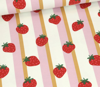 Jersey - Fruits - Erdbeeren - Offwhite