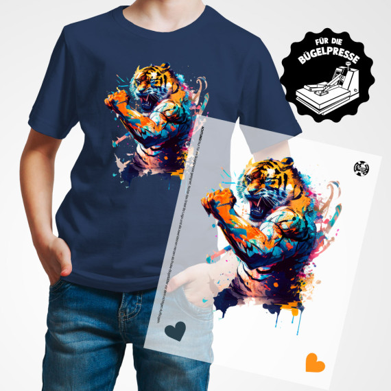 Onkel Bo's Bügelbilder - DIN A4 - Strong Tiger