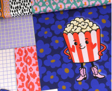 Canvas - Cherry Picking Bag  - Popcorn/Girl - DIY-Taschen - Paneel - DIY-Nähset - Cherry Picking
