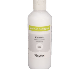 1 Flasche Outdoor Klarlack - wetterfest - seidenmatt - 250ml - transparent - Rayher