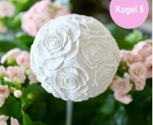 Silikon - Gießform - Blütenkugel - Dekokugel Blumenkugel - Gartenstecker - Kugel 5 - vielfältig nutzbar