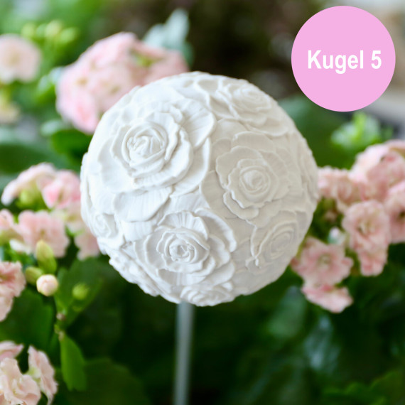 Silikon - Gießform - Blütenkugel - Dekokugel Blumenkugel - Gartenstecker - Kugel 5 - vielfältig nutzbar