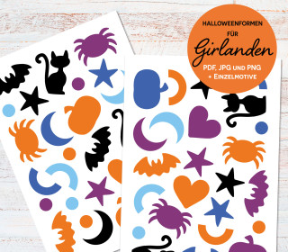 FREEBIE - Girlanden Formen & Digitale Sticker - HALLOWEEN | Print & Cut