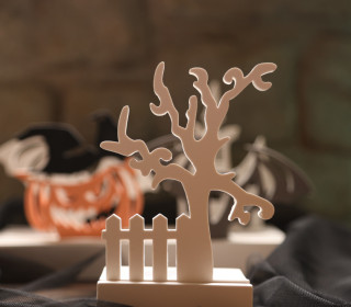Silikon - Gießform - Gruselbaum mit Zaun - Halloween - für Steckleisten - Lichtdeko - vielfältig nutzbar