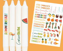 DIN A4 - Kerzen-Tattoofolie - Sommerlicht - für Kerzen / Keramik