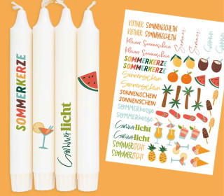 DIN A4 - Kerzen-Tattoofolie - Sommerlicht - für Kerzen / Keramik