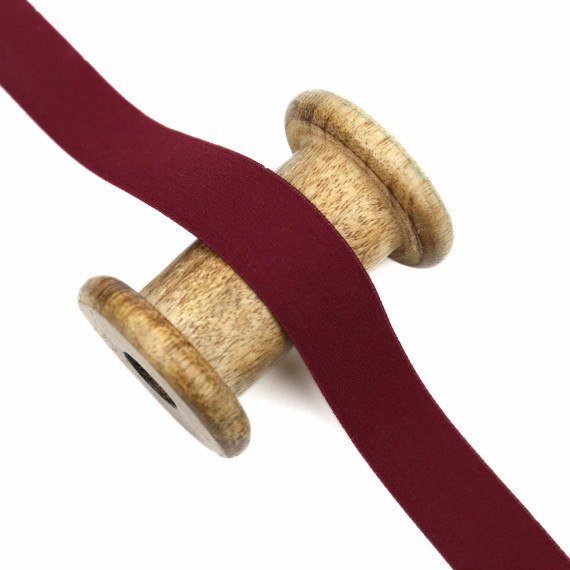 1 Meter Gummiband - 25mm - Uni - Bordeaux