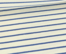 Frottee - Baumwolle - Yarn Dyed Stripes - 245g - Warmweiß/Jeansblau