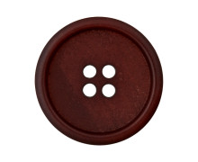 1 Papier/Polyesterknopf - Rund -  23mm - 4-Loch - Recycelt - Dunkelbraun