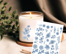 Rub-On Sticker - Beloved Blue Flowers - Tante Henni Rubon - vielfältig nutzbar