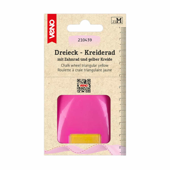 1 Dreieck-Kreiderad - mit Zahnrad & gelber Kreide - veno - Gelb