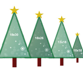 Stickdatei Weihnachtsbaum Applikation - vier Größen