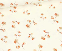 Jersey - Bedruckt - Watercolor Flower Pompom - Warmweiß