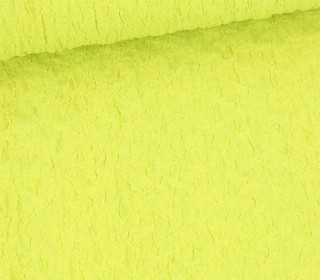 Baumwoll Cloque - Kreppgewebe - Elastisch - Uni - Grüngelb