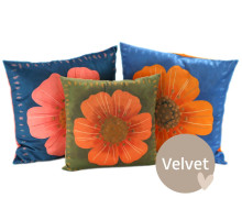 Kissenstoff - DIY - Kissen-Set - Beautiful Flowers - Velvet - KnilchArt Design - abby and amy