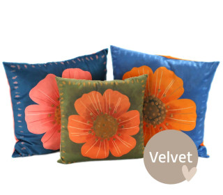 Kissenstoff - DIY - Kissen-Set - Beautiful Flowers - Velvet - KnilchArt Design - abby and amy