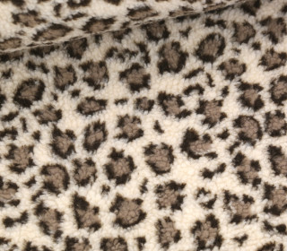Teddystoff - Teddy - Kleines Leopardenmuster - Ecru/Dunkelbraun/Taupe
