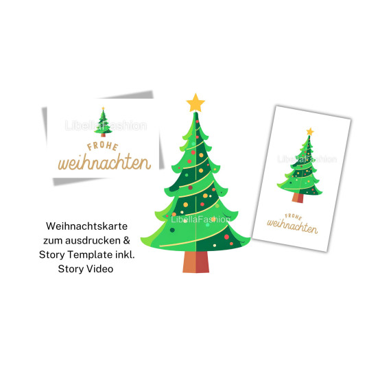 Weihnachtskarte download Weihnachten inkl. Story Template Vorlage und Video Instagram Social Media