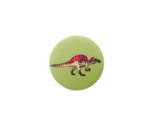 1 Polyesterknopf - Rund - 15mm - Öse - Kinder - Dinosaurier Rex - Maigrün