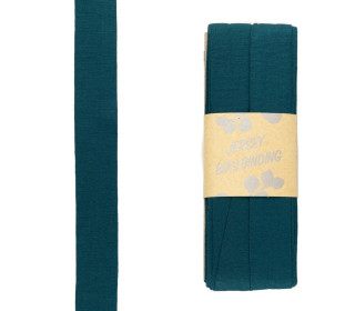 3 Meter Schrägband - Viskose Jersey - Flaschengrün - Dehnbar - 2,0cm x 3m - Zugeschnitten