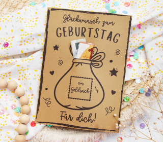 Druckvorlage Geldgeschenk, Dankeschön Karte, Kleinigkeit Geburtstag, Kreative Geldgeschenke, Vorlage zum Drucken PDF , Last Minute Geschenk