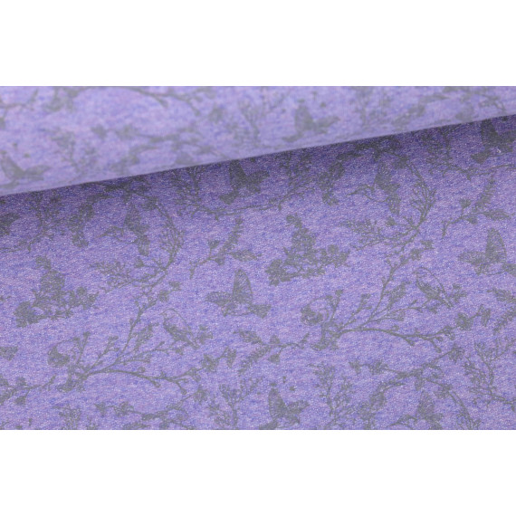Sweat - Vögel - Äste - Vintage - Meliert - Lavendel