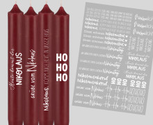 DIN A4 - Tattoofolie - Nikolaus - Weiß - für Kerzen / Keramik - Weihnachten