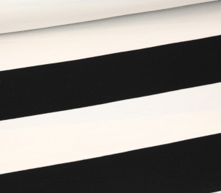 Sommersweat - French Terry - Bicolored Stripes - Schwarz/Warmweiß