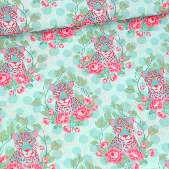 Tislin - Leo Meets Roses - Leopard - Pastellmint - Frida Kreativ - abby and amy
