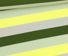 Jersey - Bunte Breite Streifen - Multicolor - Dunkelgrün/Pastellgrün/Hellgrau/Hellgelb