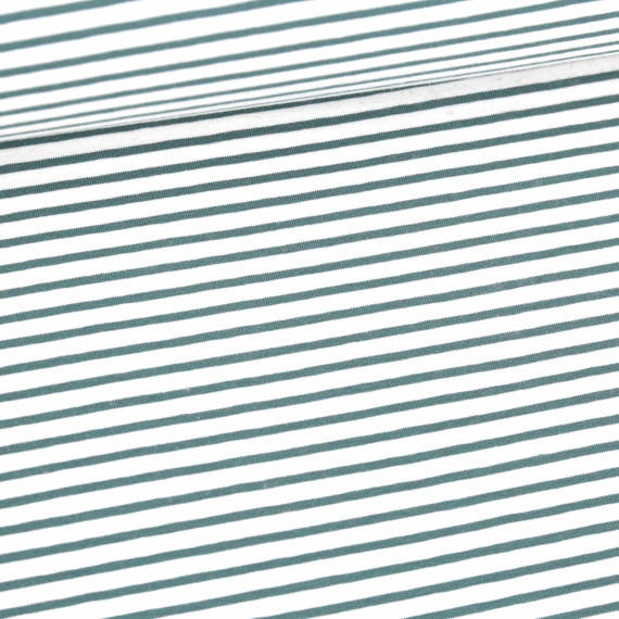 Jersey - Yarn Dyed Stripes - 3mm - Weiß/Dunkelgrün