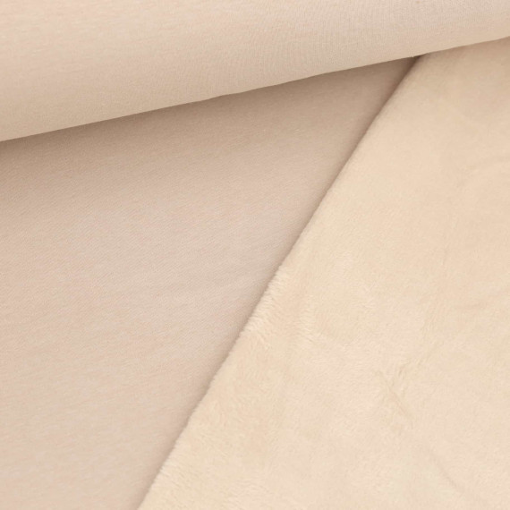 Alpenfleece - Baumwolle - Kuschelstoff - Uni - Beige