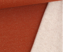 Kuschelsweat - Glitzer - Lurex - Rostorange/Gold
