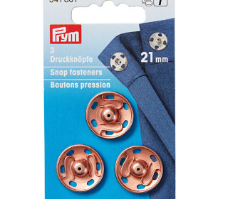 3 Annäh-Druckknöpfe - 21mm - Prym - Roségold