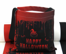 DIY-NÄHSET - Kleine Süßigkeiten Sammel-Tasche - Softshell - Fleece - Halloween - Happy Halloween - Blutflecken - abby and amy