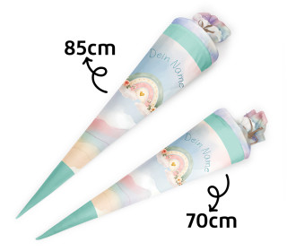 DIY-Nähset Schultüte - Konfigurator - Regenbögen - Velvet - personalisiert