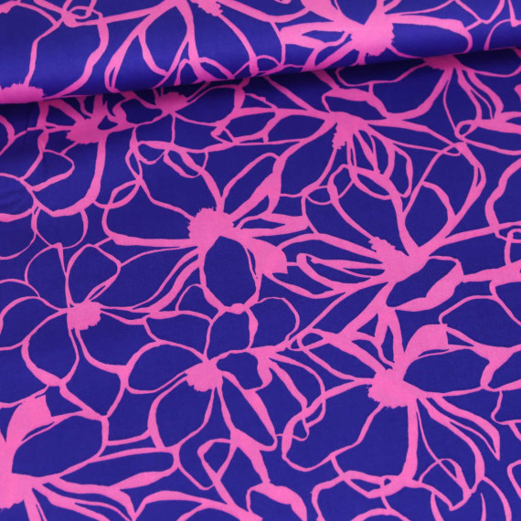 Baumwoll Satin - Webware - NERIDA HANSEN - Magnolia - Royalblau